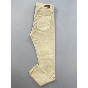 AG The Farrah High Rise Skinny Ankle Sateen Jeans. Washed Beige, Women's 27R GUC